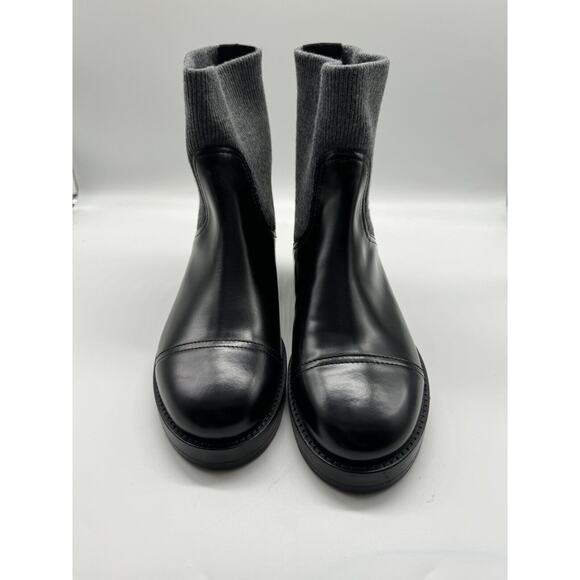 NWB J. Crew Black Italian Leather Rib-Cuff Chelsea Ankle Boots Pull On Shoes 9.5 - Picture 6 of 10